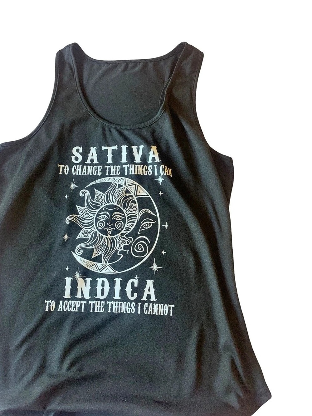 Graphic Racerback Tank Top in Black Like New